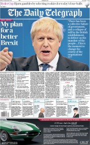The Daily Telegraph (UK) Newspaper Front Page for 28 September 2018