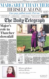 The Daily Telegraph (UK) Newspaper Front Page for 28 September 2019