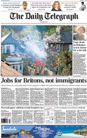 The Daily Telegraph (UK) Newspaper Front Page for 29 October 2013