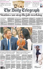 The Daily Telegraph (UK) Newspaper Front Page for 29 October 2015