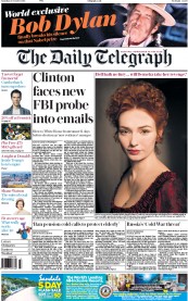 The Daily Telegraph (UK) Newspaper Front Page for 29 October 2016