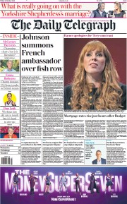 The Daily Telegraph (UK) Newspaper Front Page for 29 October 2021