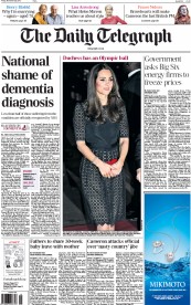 The Daily Telegraph (UK) Newspaper Front Page for 29 November 2013