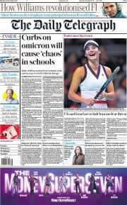 The Daily Telegraph (UK) Newspaper Front Page for 29 November 2021