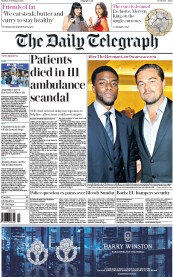 The Daily Telegraph (UK) Newspaper Front Page for 29 February 2016
