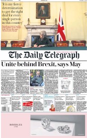 The Daily Telegraph (UK) Newspaper Front Page for 29 March 2017