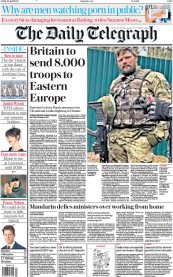 The Daily Telegraph (UK) Newspaper Front Page for 29 April 2022