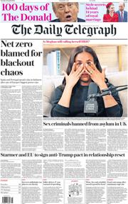 The Daily Telegraph front page for 29 April 2025
