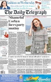 The Daily Telegraph (UK) Newspaper Front Page for 29 May 2019