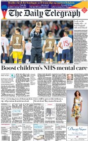 The Daily Telegraph (UK) Newspaper Front Page for 29 June 2018