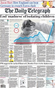 The Daily Telegraph (UK) Newspaper Front Page for 29 June 2021