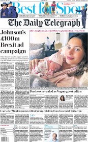 The Daily Telegraph (UK) Newspaper Front Page for 29 July 2019