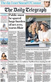 The Daily Telegraph (UK) Newspaper Front Page for 29 July 2023