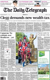 The Daily Telegraph (UK) Newspaper Front Page for 29 August 2012