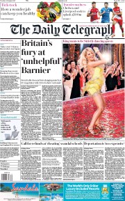 The Daily Telegraph (UK) Newspaper Front Page for 29 August 2017