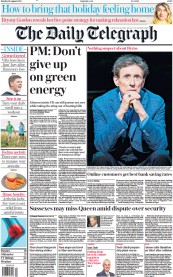 The Daily Telegraph (UK) Newspaper Front Page for 29 August 2022