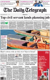 The Daily Telegraph (UK) Newspaper Front Page for 29 September 2011