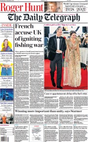 The Daily Telegraph (UK) Newspaper Front Page for 29 September 2021