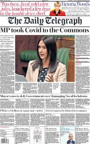 The Daily Telegraph (UK) Newspaper Front Page for 2 October 2020