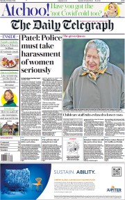 The Daily Telegraph (UK) Newspaper Front Page for 2 October 2021