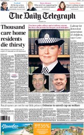 The Daily Telegraph Newspaper Front Page (UK) for 2 December 2013