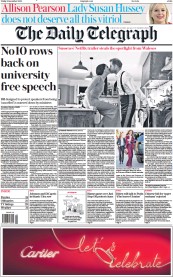 The Daily Telegraph front page for 2 December 2022