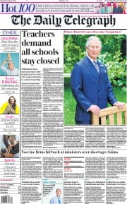 The Daily Telegraph (UK) Newspaper Front Page for 2 January 2021