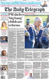 The Daily Telegraph (UK) Newspaper Front Page for 2 January 2023
