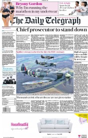 The Daily Telegraph (UK) Newspaper Front Page for 2 April 2018