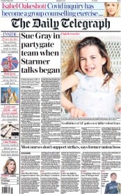 The Daily Telegraph (UK) Newspaper Front Page for 2 May 2023