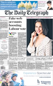 The Daily Telegraph (UK) Newspaper Front Page for 2 June 2017