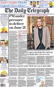 The Daily Telegraph (UK) Newspaper Front Page for 2 June 2021