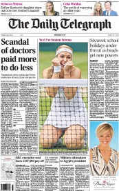 The Daily Telegraph (UK) Newspaper Front Page for 2 July 2013