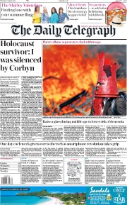 The Daily Telegraph (UK) Newspaper Front Page for 2 August 2018