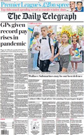 The Daily Telegraph (UK) Newspaper Front Page for 2 September 2022