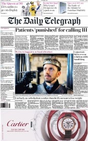 The Daily Telegraph (UK) Newspaper Front Page for 30 October 2015