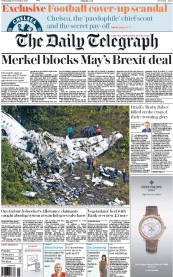 The Daily Telegraph (UK) Newspaper Front Page for 30 November 2016