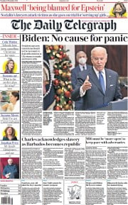 The Daily Telegraph (UK) Newspaper Front Page for 30 November 2021