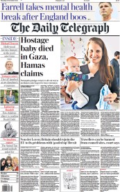 The Daily Telegraph front page for 30 November 2023