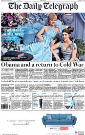 The Daily Telegraph (UK) Newspaper Front Page for 30 December 2016