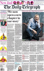 The Daily Telegraph (UK) Newspaper Front Page for 30 December 2020