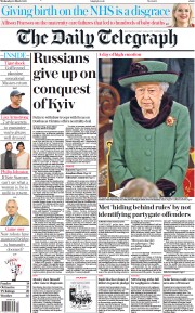 The Daily Telegraph (UK) Newspaper Front Page for 30 March 2022