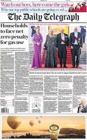 The Daily Telegraph front page for 30 March 2023
