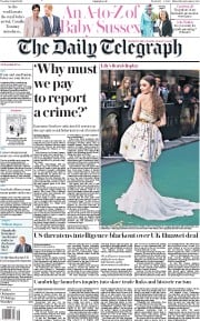 The Daily Telegraph (UK) Newspaper Front Page for 30 April 2019