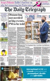 The Daily Telegraph (UK) Newspaper Front Page for 30 April 2021