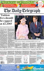 The Daily Telegraph (UK) Newspaper Front Page for 30 May 2019