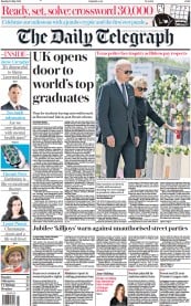 The Daily Telegraph (UK) Newspaper Front Page for 30 May 2022