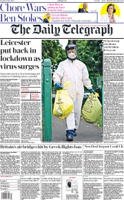 The Daily Telegraph (UK) Newspaper Front Page for 30 June 2020