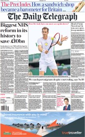 The Daily Telegraph (UK) Newspaper Front Page for 30 June 2023