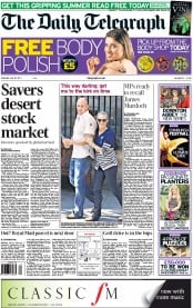 The Daily Telegraph (UK) Newspaper Front Page for 30 July 2011